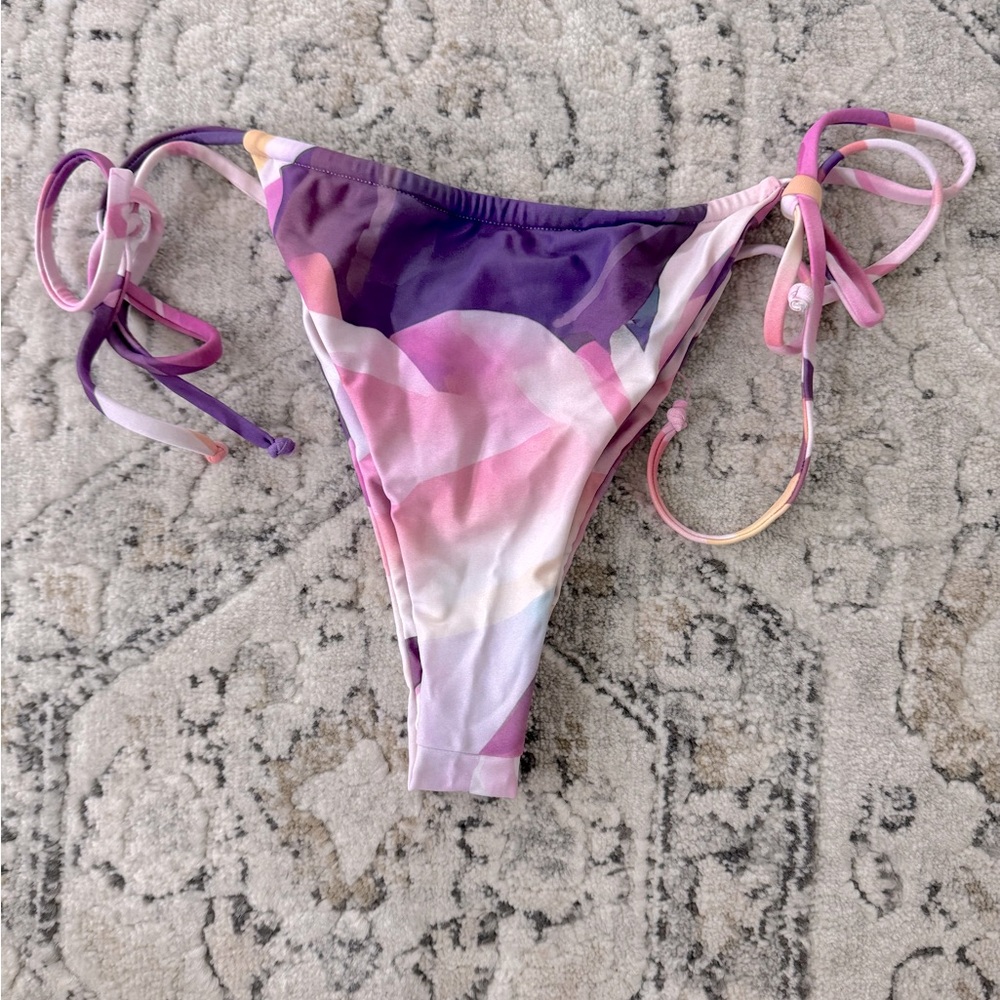 Bluee side tie bikini bottom
